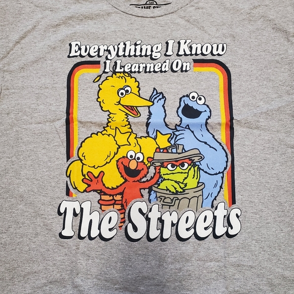 SEASAME STREET ☆ HEATHER GRAY ☆ 100% COTTON GRAPHIC TEE ☆ XXL ☆ NWOT - Picture 3 of 7
